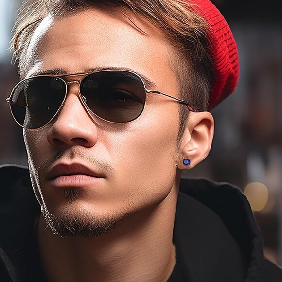 Set of 6 Black Screw Back CZ Stud Earrings for Women and Men, Hypoallergenic 316 - Picture 4 of 9